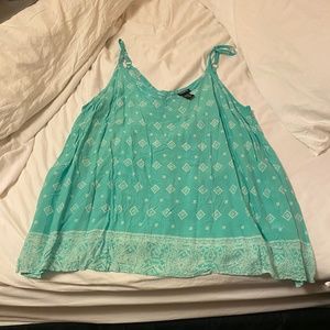 Teal handkerchief tank top